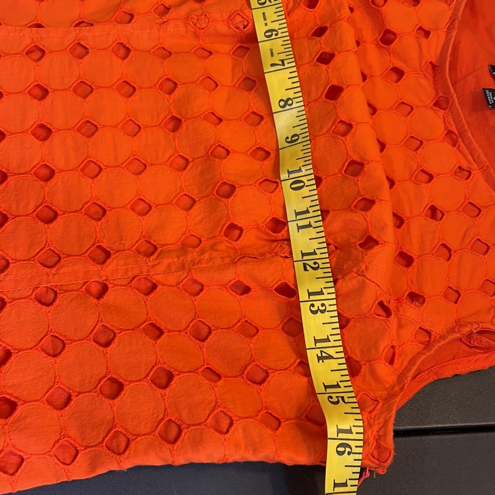 Nine West Orange Eyelet Dress, Sleeveless, Size 4 - Picture 9 of 14
